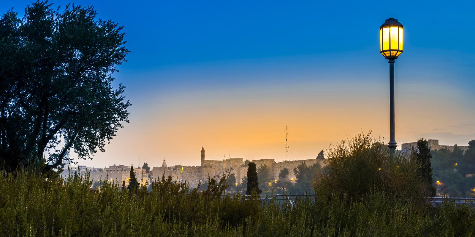 Jerusalem's Old City walls at sunset (Shutterstock.com)