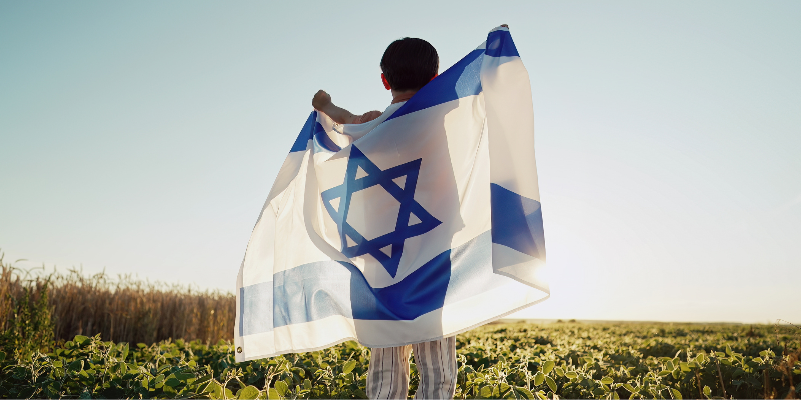 A young boy proudly holding the Israeli flag (Shutterstock.com)