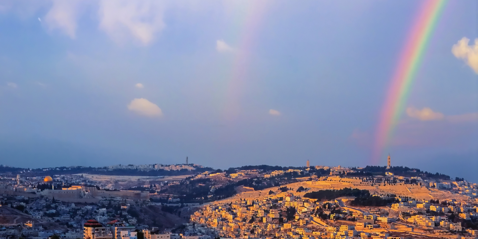 A rainbow over the Mount of Olives (Shutterstock.com)