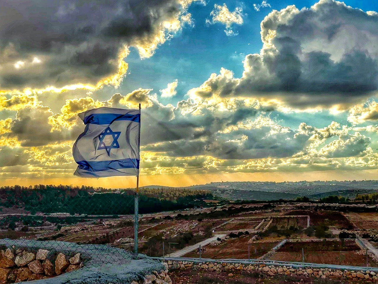 Sunset over Moshav Orot, Israel (Photo by Dov Kram)