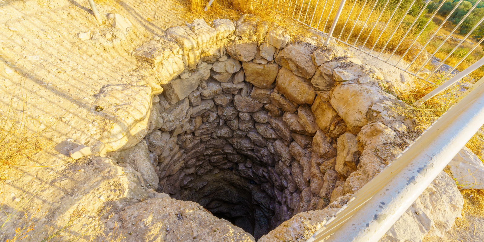 An ancient water well, in Tel Lachish, south-central Israel (Shutterstock)
